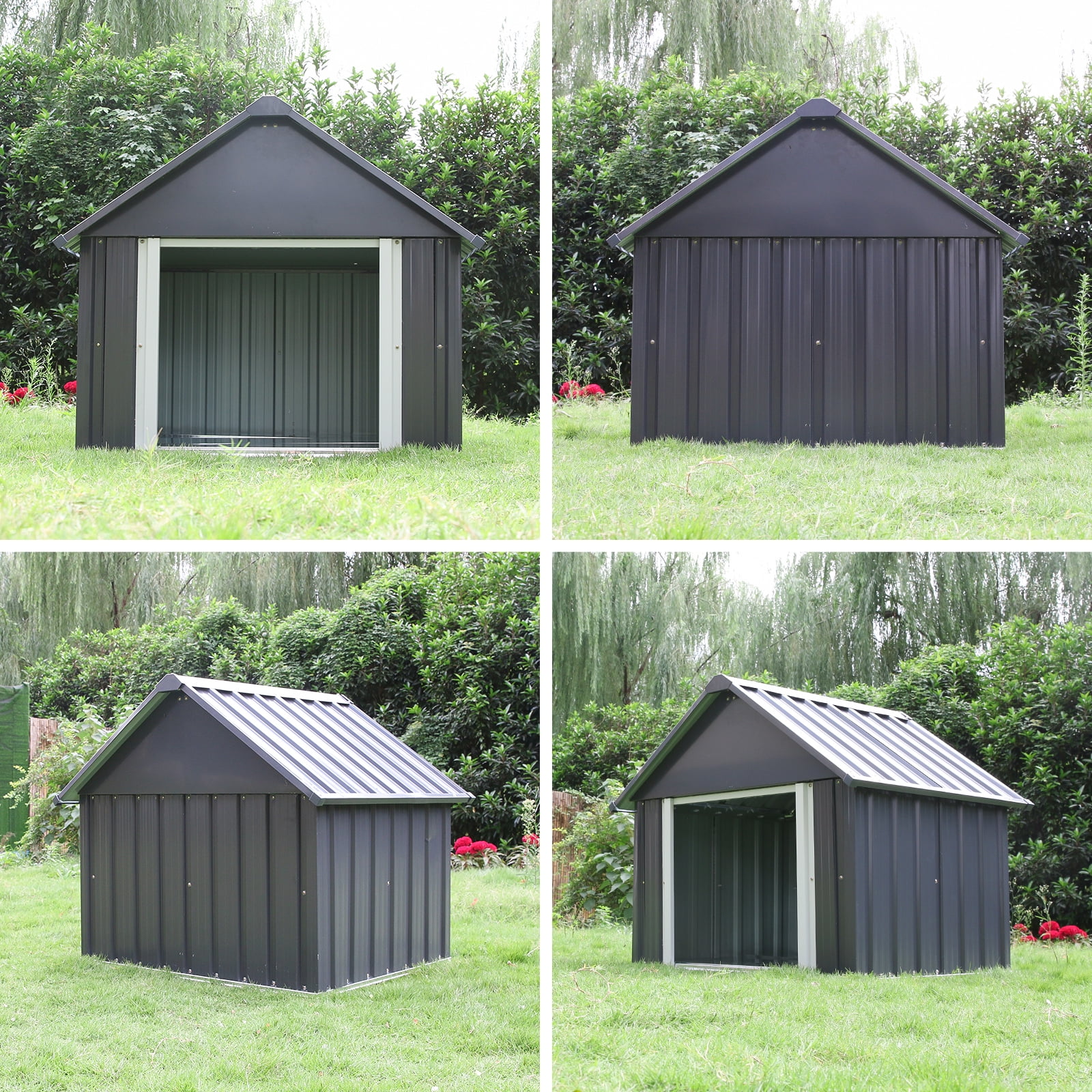 Durable Waterproof Metal Dog House for Small to Large Sized Dogs, Indoor Outdoor Insulated Doghouse
