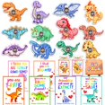 thumbnail image 1 of Bufeeaye Set de 24 tarjetas de San Valentín con giradores antiestrés de dinosaurios, 1 of 7