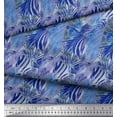 thumbnail image 3 of Soimoi Blue Cotton Jersey Fabric Leopard & Wild Animal Skin Printed Fabric 1 Yard 58 Inch Wide, 3 of 3