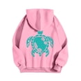 thumbnail image 4 of Womens Sea Turtle Print Hoodies Long Sleeve Hooded Sweatshirt Fall Casual Pullover, 4 of 5