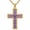 2, variant on Birthstone Necklace for Men December Olive Green Cross Pendant 40mm 14K Gold Plated Christian Jewelry