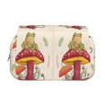 thumbnail image 2 of Goofa Frog Sitting On Mushroom Pattern Double Layer Pen Pencil Case, Protective Large Capacity Storage Organizer Pen Pouch, Office College Supplies for Teens Adults, 2 of 6
