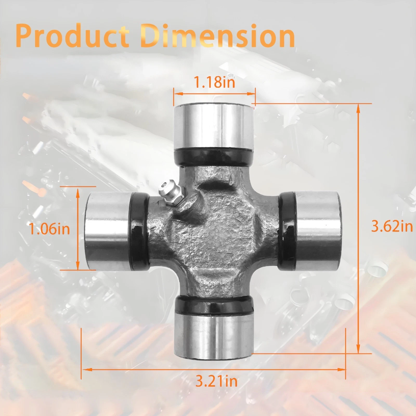 NURATIT 5-460X U-Joint 1310 to 1350 Series Greaseable Universal Joint Kit Outside Snap Ring Style (OSR)