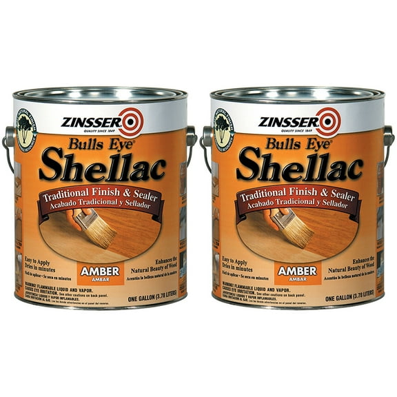 Zinsser 701-2PK Bulls Eye Shellac Traditional Finish & Sealer, Gallon, Amber, 2 Pack