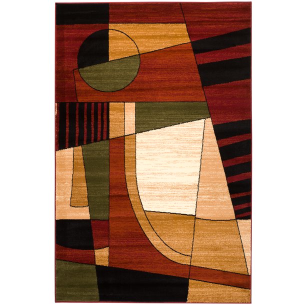 Abstract Design, Burgundy (2' x 3') Scatter / Door Mat Area Rug