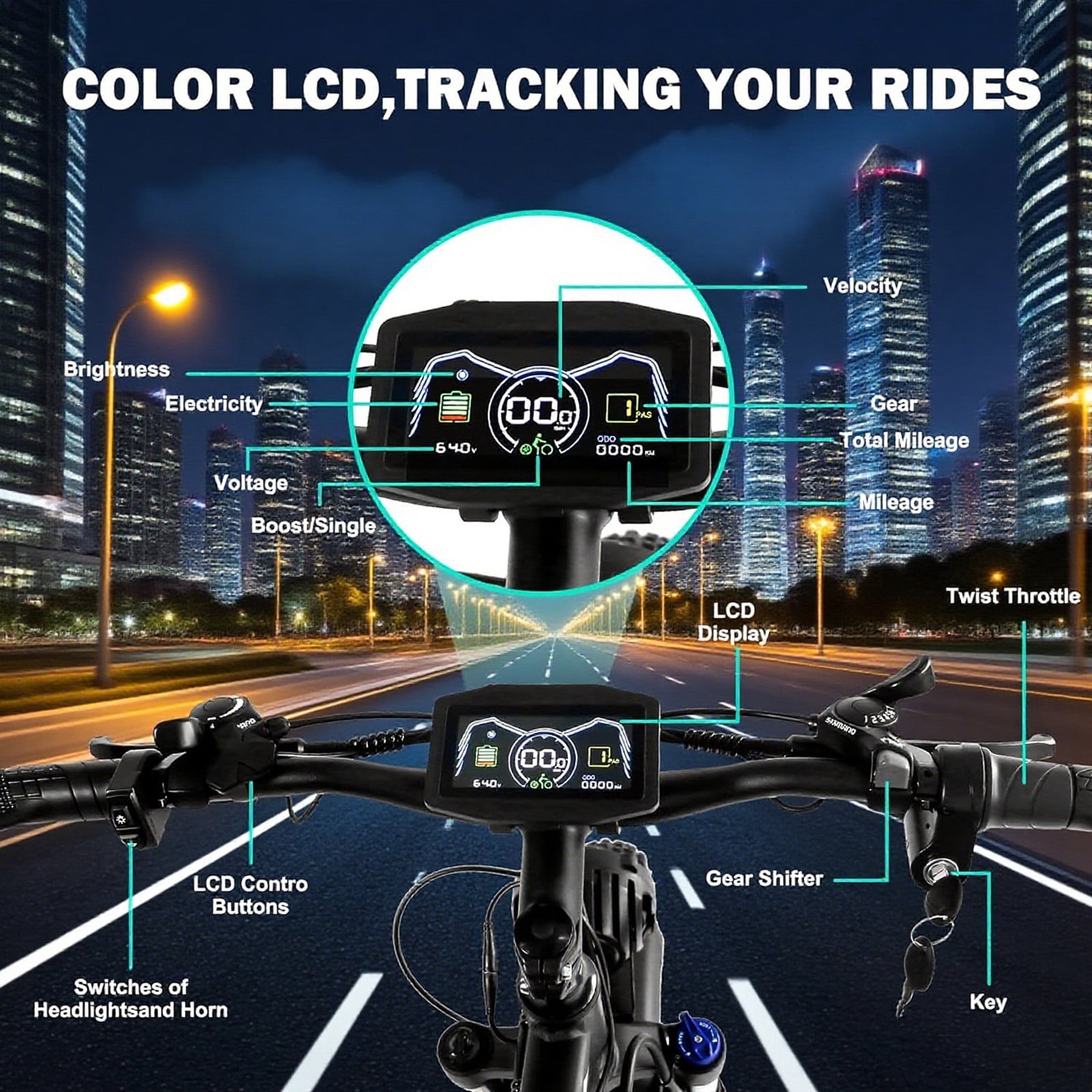 5000W Peak Dual Motor AWD Electric Bike, 60V 25AH 21-Speeds 45MPH 26" Fat Tire Mountain Snow E Dirt Bicycle