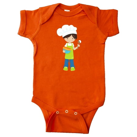 

Inktastic Boy Baking Boy With Green Apron Brown Hair Gift Baby Boy Bodysuit