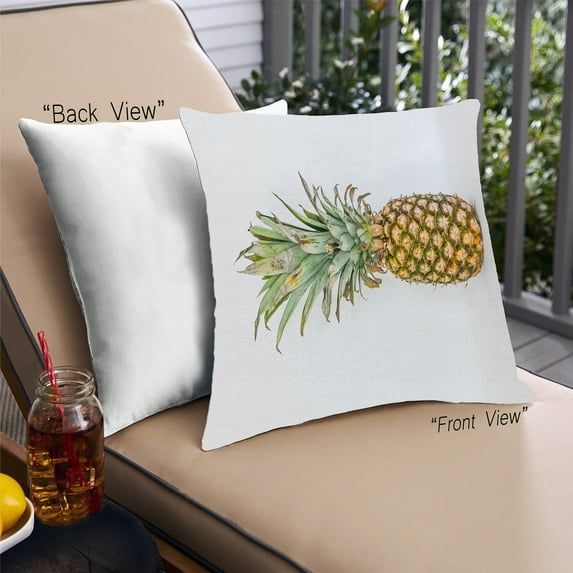 Ahgly Company Color Focus White Outdoor Throw Pillow, 18 inch by 18 inch