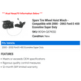 thumbnail image 2 of Spare Tire Wheel Hoist Winch - Compatible with 2000 - 2002 Ford E-450 Econoline Super Duty 2001, 2 of 2