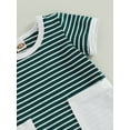 thumbnail image 6 of Arvbitana Infant Baby Boys Summer Jumpsuit Casual Stripe Print Short Sleeve Romper Bodysuit with Pockets for Newborn Infant Playsuit 0-18 Months, 6 of 7