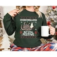 thumbnail image 5 of Overstimulated But Festive Possum Christmas Sweatshirt, Ugly Christmas Printed Sweater, 5 of 5