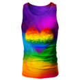 thumbnail image 4 of ZHOGXU Father's Day Mens Tank Top Summer Sleeveless Crew Neck Color Block Sports Fashion Comfortable Breathable Tee For Outdoor Activities,Purple,S, 4 of 4