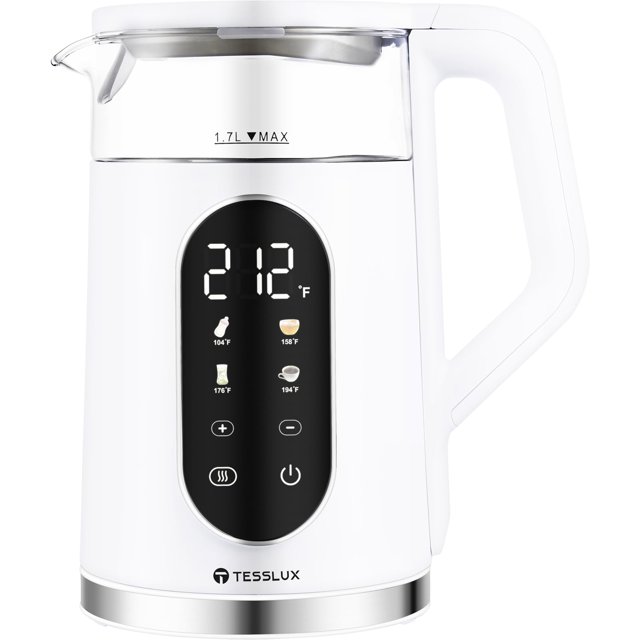 Tetera eléctrica Tesslux 1.7L 1500W con control de temperatura
