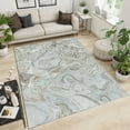 thumbnail image 2 of Grey and White Marble Area Rugs, Curved Line Art Apartment Carpet, Doormat Comfortable On Feet Soft in H and Suitable for Living Room Study Bedroom,4ft x 7ft, 2 of 6