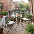 thumbnail image 6 of 3-Piece Patio Bistro Set Outdoor Furniture Set Folding Bistro Table and Chairs with Premium Steel Frame Weather Resistant Conversation Set for Bistro Balcony Porch Yard Garden(grey with cushion), 6 of 8