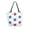 Stars and Stripes Puttern Flower, variant on Open Top Canvas Tote Bag with Zipper Reusable Shopping Bag 13.5x15" Roomy Carryall Rose with Flag Pattern