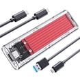 thumbnail image 1 of Carcasa SSD NVMe M.2 ORICO TCM2 USB 3.2 Gen 2 de 10 Gbps, color rojo, 1 of 7