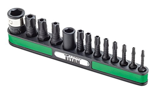 Titan Tools 16122 Star Bit Socket Set – 13-teilig – Mit T10 Bis T70 Bits – Magnetische Halterung – Für Profi- Und Heimwerker