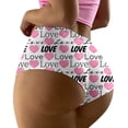 thumbnail image 2 of Gibobby Braguitas Slim Fit Ropa interior de cintura transpirable sin con estampado de corazón para el día de San Valentín para mujer (estilo 5)(Rosa, XXL), 2 of 4