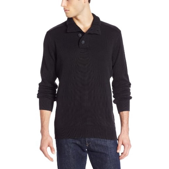 Calvin Klein Jeans Men's 7GG Buttonfront Sweater, Black, XX-Large