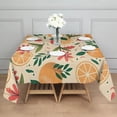 thumbnail image 3 of Oranges Flowers Beige Pattern Square Tablecloth,Waterproof Square Table Cover,Wipeable Spillproof Washable Table Cover for Home Kitchen Party Decor 60"x60"(152x152cm), 3 of 6