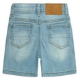 thumbnail image 3 of KIDSCOOL SPACE Boys Summer Denim Shorts, Ripped Soft Elastic Band Inside Half Jean Pants,18*24 Months, 3 of 5