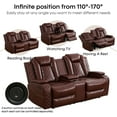 thumbnail image 5 of AYCP Multifunction Power Air Leather Recliner Sofa Set with LED Lights, Living Room Furniture, Reclining Sofa, loveseat, Chair with USB Port/Storage Loveseat, 5 of 6