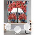 thumbnail image 2 of 4th of July Swag Curtains for Living Room/Bedroom Windows, Patriotic Red Poppy Flowers American Flag Kitchen Curtains and Valances Set 36 Inch Length, Light Filtering Swags Valance Curtain Panels, 2 of 5