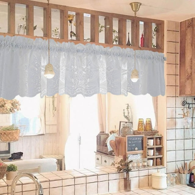 Cortina de cocina, decoración de nivel, Semi comedor, barra de bolsillo, cortinas, cortinas de ventana, cortinas para comedor, cuarto de , dormit Blanco BLESIY cortinas opacas