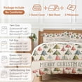 thumbnail image 6 of Merry Christmas Tree Bedding Duvet Cover Set King Size 4 Pieces Vintage Green Pink Trees Abstract Winter Bedding Set with Zipper Closure, 1 Comforter Cover 92x106 Inches 1 Flat Sheet & 2 Pillow Cases, 6 of 7