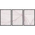 thumbnail image 3 of PixonSign Framed Wall Art Print Set Red & White Curved Line Pattern Abstract Shapes Illustrations Modern Art Chic Relax/Calm Multicolor Pastel for Living Room, Bedroom, Office - 16"x24"x3 Black, 3 of 5