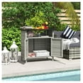 thumbnail image 2 of Wicker Outdoor Storage Cabinet, Patio Deck Storage with Doors & Shelf, Pool Towel Organizer, Weather Resistant, Gray, 2 of 9