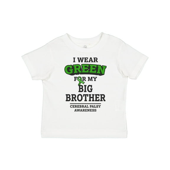 Inktastic I Wear Green For My Big Brother For Cerebral Palsy Boys or Girls Toddler T-Shirt