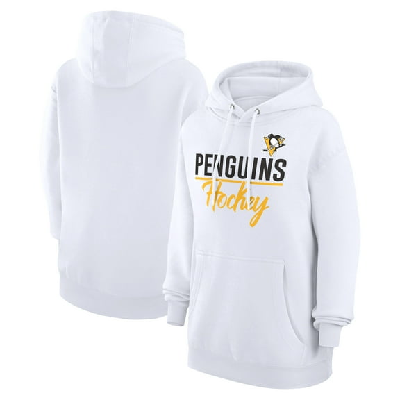 Women's G-III 4Her by Carl Banks  White Pittsburgh Penguins Team Fleece Pullover Hoodie