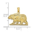 thumbnail image 2 of 14k Gold Bear Profile / Textured Charm 16.89x20.56mm Wide Pendant Necklace for Women - 2.1 Grams, 2 of 2