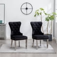 thumbnail image 2 of Black Velvet Chairs with Decorative Back Ring / Distinctive Seating for Decor, 2 of 7