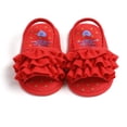 thumbnail image 5 of Penkiiy Baby Toddler Infant Girls Soft Open Toe Summer Sandals Flower Princess Flat Shoes Red for 6-9 Months, 5 of 8