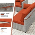 thumbnail image 4 of Snubbull 8-Piece Patio Furniture Cushions, Replacement Outdoor Cushions for 3-Seat Sectional Sofa, Waterproof & Zipped, 25.6"*23.6"*8", Orange​​, 4 of 8