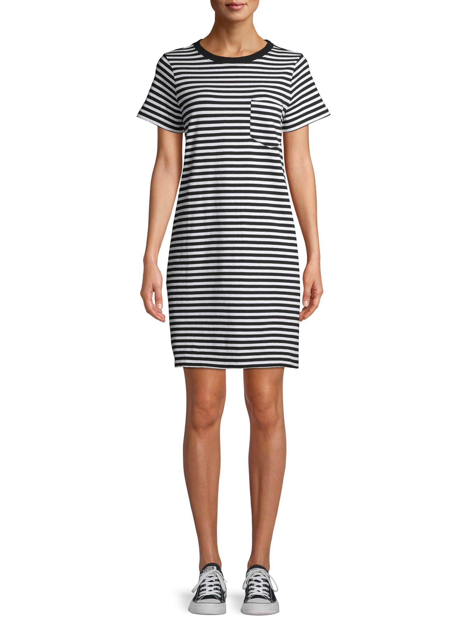 Time and Tru Time and Tru Women's TShirt Dress with Chest Pocket