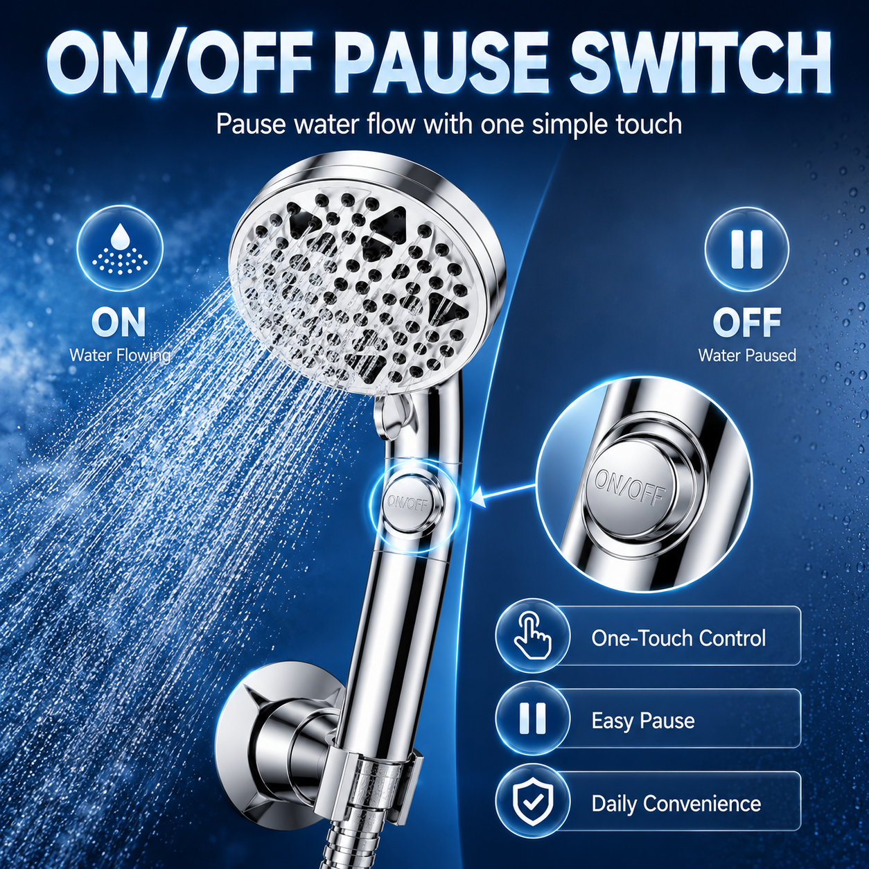 NIUTA 9-Mode High Pressure Shower Head with Handheld photo 5