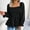 Black, variant on KIHOUT Summer Female Solid Long Sleeve Blouse Flowy Casual Ruffle Pullover T-Shirt Bandage Tops Tunic Tops