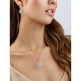 thumbnail image 3 of PYNZY Snowflake Earrings 925 Sterling Silver Snowflake Dangle Drop Earrings for Women Sparkle Blue Aquamarine Birthstone Thanksgiving Xmas Christmas Jewerly Gifts, 3 of 7