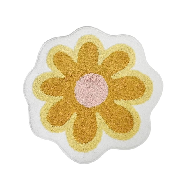 Tapete de baño Mainstays Forma de flor amarillo