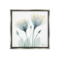 Stupell Industries Opaque Tulip Duo Botanical & Floral Photography Gray Floater Framed Canvas Art Print Wall Art, 18 x 18
