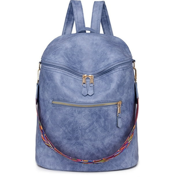 Mochila para mujer, bolso de piel sintética, antirrobo, informal, para hombro, a la moda