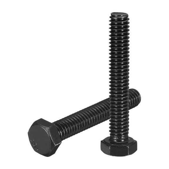 Uxcell 10 Pack 5/16-18 x 2" Hex Head Bolts, 304 Stainless Steel Fully Threaded Hex Head Screw,  Black Oxide Finish, Hex Bolts for Construction, Machinery Manufacturing, Black