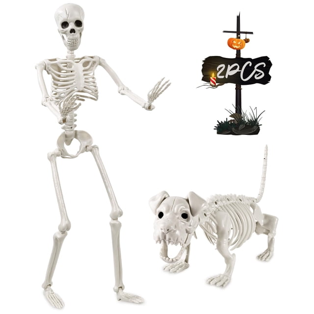Decoración de esqueleto de Halloween YUJUN de 90 cm con esqueleto de perro