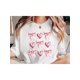 thumbnail image 1 of Playful Style| Women's Valentine's Day T-Shirt - Cute Cartoon Hearts & Bows Graphic, Casual Round Neck, Soft Perfect for Spring & Summer Tee For Adult, Men, Women, Teen, Teenager, Adolescent, Youth, 1 of 6