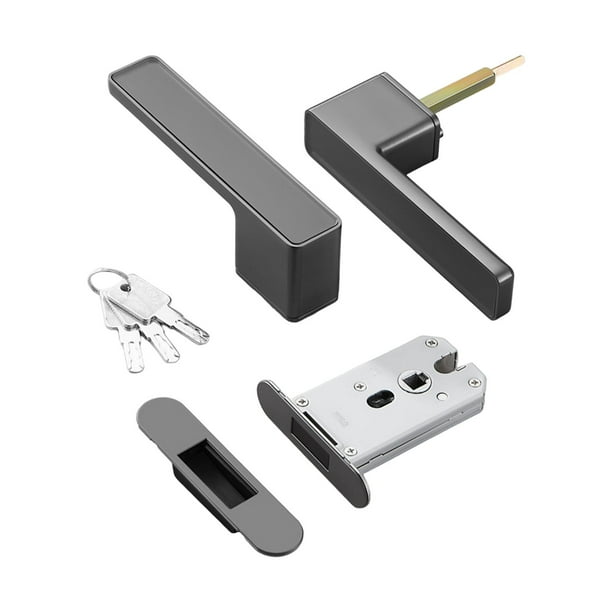 Manijas de puerta interiores Cerradura de manija de puerta con llave Accesorios elegantes Pomo de puerta moderno Palanca de puerta para puertas de arm Gris