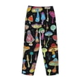 thumbnail image 5 of Naloa Bright Mushrooms Print Women’s Ultra-Soft Comfy Pajama Lounge Pants with Pockets & Drawstring, 5 of 8